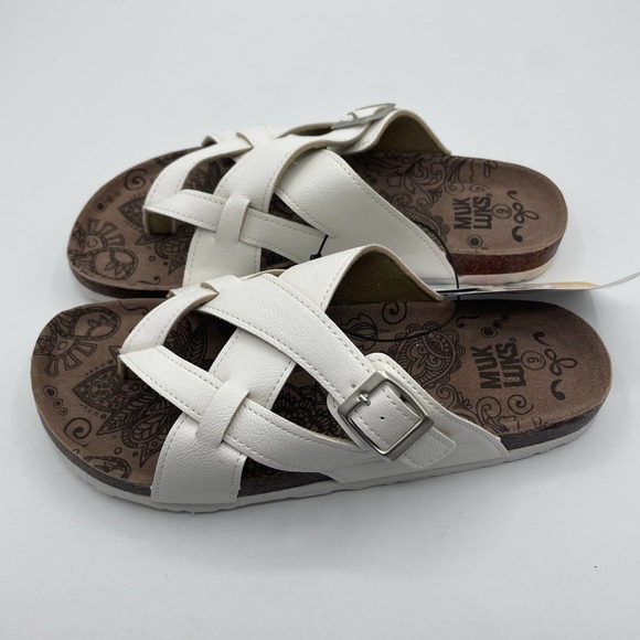 Muk Luks Women's Shayna Terra Turf Sandals White Size 7 - Picture 3 of 7